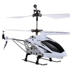 Syma S107G 3 Channel RC Helicopter with Gyro, White and silver