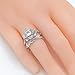 Newshe Jewellery Round White Cz 925 Sterling Silver Flower Wedding Band Engagement Ring Sets