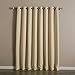 Best Home Fashion Wide Width Thermal Insulated Blackout Curtain - Antique Bronze Grommet Top - Beige - 100