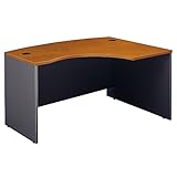 Bush Business Furniture Series C Collection 60W x 43D Right Hand L-Bow Desk Shell in Natural Cherry