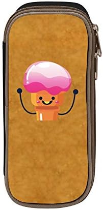 Large Capacity Canvas Pen Case Multi-Colored for Student Print Ice Cream Pink Black