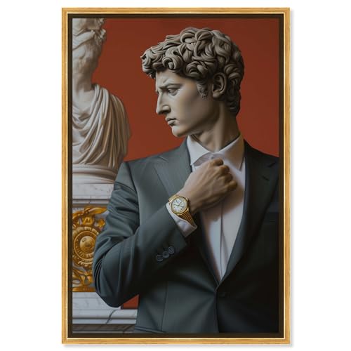 Notoriart Sculpture With Style Framed Men Style 1 Piece Canvas Wall Art, 31.5"…