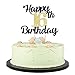 LVEUD happy birthday cake topper Black Font Golden Numbers 16th birthday happy Cake Topper -Birthday Party Decorations (16th)