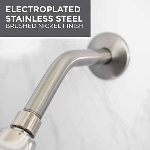 LDR 8 Inch Shower Arm and Flange, Stainless Steel Construction, Shower