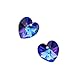 Swarovski Crystal, #6228 Heart Pendants 14mm, 2 Pieces, Heliotrope