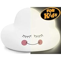 Night Light for Kids - LED Soft Light for Nursery, AAA Battery Operated or Direct USB Charge - Lamp for Children, Perfect Gift Choice