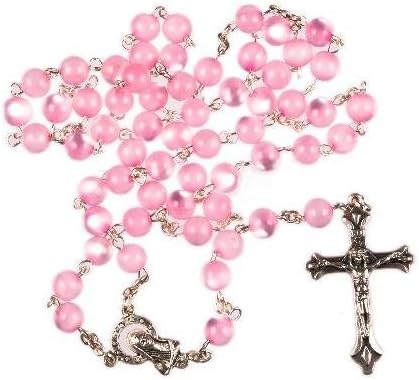 Rosary. Pink rosary. Girl's First Holy Communion Gift. First Holy Communion