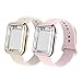 RUOQINI Smartwatch Band with Case Compatiable for Apple Watch Band, Silicone Sport Band and TPU Case for Series 4/3/2/1,Stone/Pink Sand in 42SM Size