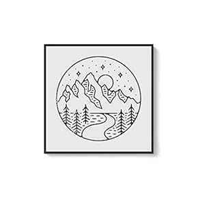 Framed Canvas Home Artwork Decoration Night Canvas Wall Art for Living Room, Bedroom - 16x16 inches