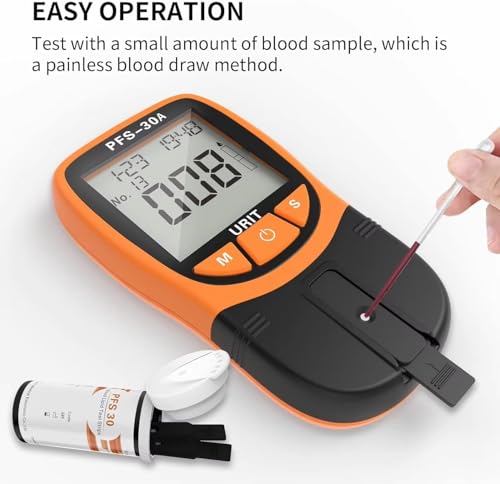 Official Blood Total Cholesterol Test Kit, 5 in 1 Triglycerides Test Kit Professional Grade Quick Blood Lipid Analysis Meter with 10 Cholesterol Test