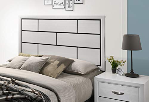 Roundhill-Furniture-Stout-Contemporary-Panel-Bedroom-Set-with-Queen-Bed-Dresser-Mirror-2-Night-Stands-White Roundhill Furniture Stout Contemporary Panel Bedroom Set with Queen Bed, Dresser, Mirror, 2 Night Stands, White