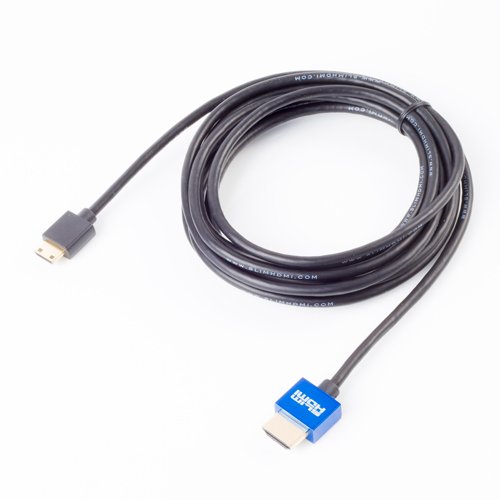 3m Slim HDMI Male Mini (Type C) to Male (Type A) Cable, The World's Slimmest HDMI Lead? (Gold Plated, 1080p, 3D, High Speed, ARC)