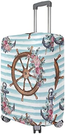 Luggage Cover Anchor Wheel with Flower Super Lightweight Suitcase Cover Protector fits 18-32 inch