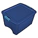 Sterilite 18 Gal Latch and Carry, Stackable Storage Bin with Latching Lid, Plastic Tote Container to Organize Closets, Blue with Blue Lid, 6-Pack