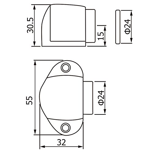 KES HDS202-2 SUS304 Stainless Steel Magnetic Doorstop/Door with Catch Screw Mount, Brushed - Thumbnail 5