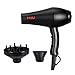 MHU Professional Infrared Ionic Hair Dryer With Concentrator & Diffuser 1875w AC Motor 2 Speed And 3 Heating 2.65M Salon Cable Blow Dryer, Black