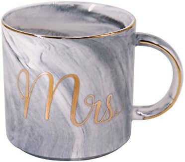 Couples Coffee Mug 13oz Ceramics - Unique Wedding Gift For Bride and Groom (Ms)