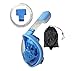 Trax To Tracks TTT10 Youth Full Face Snorkel-Dive Mask provides Anti Fog Snorkeling-this Recreation Dry Snorkel Set comes with Snorkel Bag-Blue- XS- for Children Youth Kids