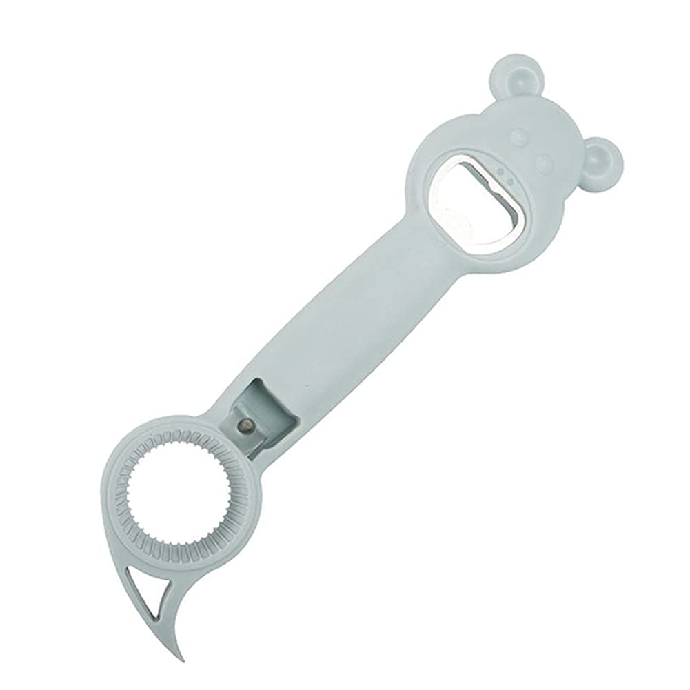 ARFUKA Bottle Opener Cute 4 in 1 Can Opener Beer Corkscrew Screw Cap Bottle Jar Can Opener Multipurpose Bar Kitchen Tools Blue