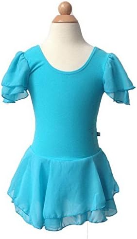 Garyline Children Girl Dance Tutu Dress Ballet Gymnastics Leotard and Skirt BlueX-Small