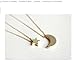 MauSong Women's Fashion Doublelayer Chains with Star and Moon Simple Choker Necklace, Double Layer Necklace Chain Set Adjustable Pendant Necklace for Women (Gold)
