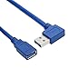 Right Angle USB Adapter, SNANSHI USB 90 Degree Adapter USB3.0 A Male to Female 90 Degree Left and Right Angle Extender 1 Feet 2 Pack