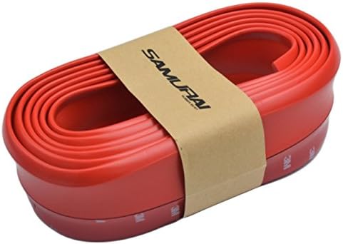Lip spoiler Rubber Skirt protector Mall 2.5m double-sided adhesive tape EPDM Anti-scratch Lip Bumper for Cars (Red)