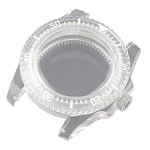 MODJUEGO Transparent Watch Case for NH35/NH36 Watch 40mm SUB Plastic Movement Repair Part Accesories