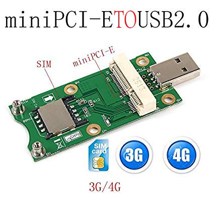 Mini PCI-E to USB2.0 Adapter Test 3G/4G WWAN Module Mini Pci-E Express Wireless to USB2.0 4Pin Adapter Card with SIM Card Slot Module