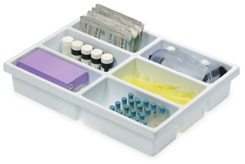TrippNT 50974 High Impact Styrene 6 Compartment  Drawer Organizer, 11-5/8" Width x 2-3/8" Height x 15-5/8" Depth - Thumbnail 2