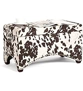 Adeco 29.8 inch Fabric Storage Ottoman Bench Footstool ,Nailhead Trim Upholstered Entryway Storag...
