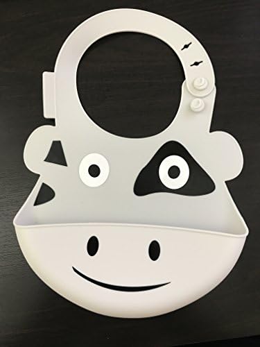 ABrand New and Improved Silicone Bib For Girls and Boys, Ultra Soft (Cow)