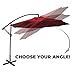 Abba Patio 10-Feet Offset Cantilever Outdoor Hanging Patio Umbrella, Red