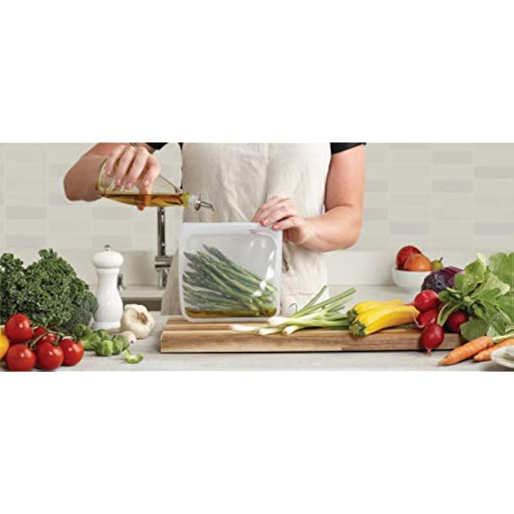 100 Silicone Reusable Food Bag, Sandwich Storage Size, 7inch (15