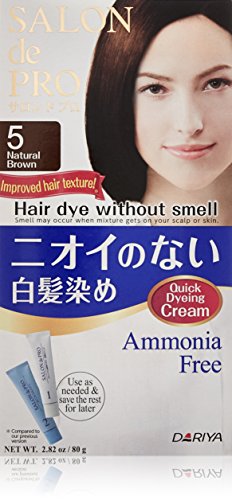 DARIYA Salon De Pro Non Smell Hair Color, No. 5 Natural Brown, 2.82 ounces