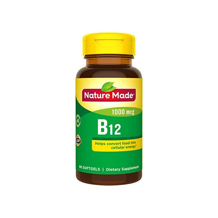 Nature Made Vitamin B12 1000 mcg Softgels, 90 Count for Metabolic Health† (Packaging May Vary)