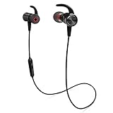 Bluetooth Headphones, Wireless Earbuds Bluetooth 4.1 with Microphone Sport Stereo Headset,IPX7 Waterproof Earphones,Magnetic Stereo Neckband Headset ，Premium Sound with Bass, Noise (Black)