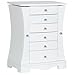 Best Choice Products Handcrafted Wooden Jewelry Box Organizer Wood Armoire Cabinet Storage Chest - White