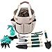 Garden Tools Set | Gardening Gifts | Gardening Tools Set | 9 Piece Garden Tool Set | Digging Claw Gardening Gloves Succulent Tool Set | Planting Tools | Gardening Supplies Basket | Rake Gloves