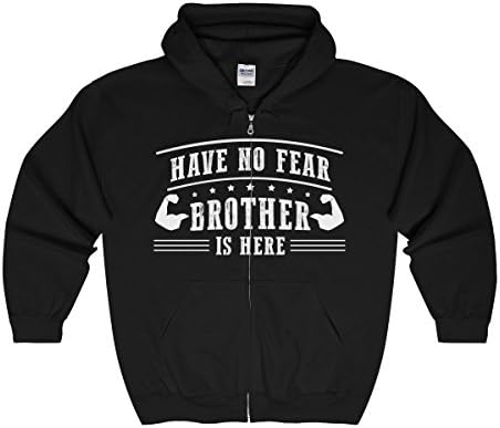 Doryti Have No Fear Brother Is Here Unisex Zip Hooded Sweatshirt