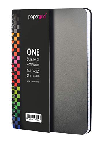 Papergrid Wiro Notebook – Single Line, 1 Subject, 21 X 14.8 cm, 160 Pages – Pack of 1