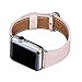 WFEAGL Compatible with Apple Watch Band 38mm 40mm 42mm 44mm, Hybrid Genuine Leather Silicone Sweatproof Strap for iWatch SE & Series 6 5 4 3 2 1,Sports (Pinksand+Silver)