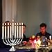 Unomor Hanukkah Menorahs with 9 Branches, Sliver Chanukah Menorah, Resin Made with Metal Cover