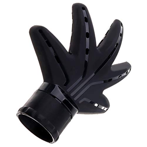 Hair Dryer Hood, Portable Multifunction Universal Hand Shape Diffuser,Hair Diffuser Hair Hairdressing Salon Curly Hair Style Tools Accessory Hairstyle (Black) - Thumbnail 2