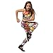 Alexandra Collection Womens Pow! Pop Art Printed Athletic Workout Leggings Pink Large