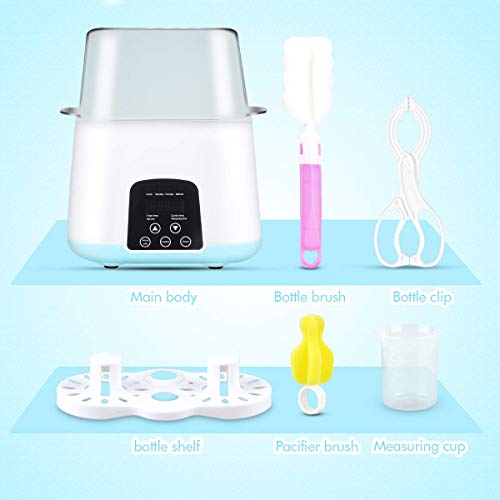 Baby Bottle Warmer, Bottle Steam Sterilizer 5-in-1 Smart Thermostat Double Bottle Baby Food Heater For Breast Milk Or Formula,Intelligent LED Panel Control Real-time Display Of Fast Warming (Renewed) - Thumbnail 7