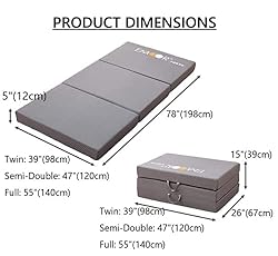 EMOOR 5-in Tri-Fold Mattress Grand High Resilience