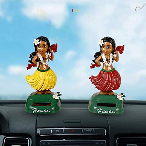 DZWYC Solar Hula Girl Dashboard Doll Hawaiian Bobbleheads for Car Toy