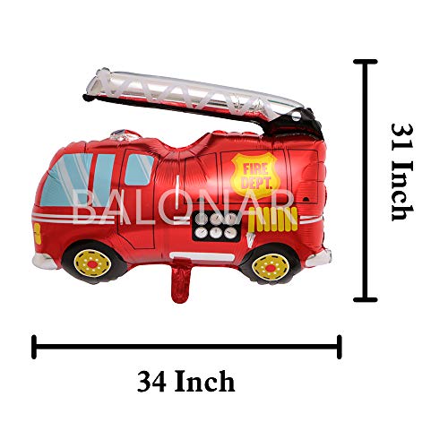 BALONAR 7PCS Train Ambulance Police Car School Bus Fire Truck Tank Foil Balloons Vehicles Balloons for Child Birthday Party Supplies Cute Baby Shower Decorations