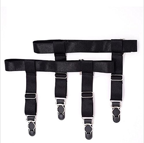 Buyless Fashion Men's Adjustable Thigh Shirt Stay Garter With Plastic Clamps